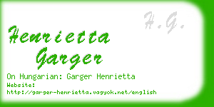 henrietta garger business card